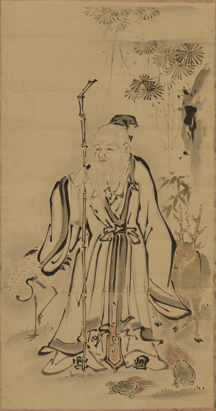 幸信筆寿老人図（対馬宗家文書）