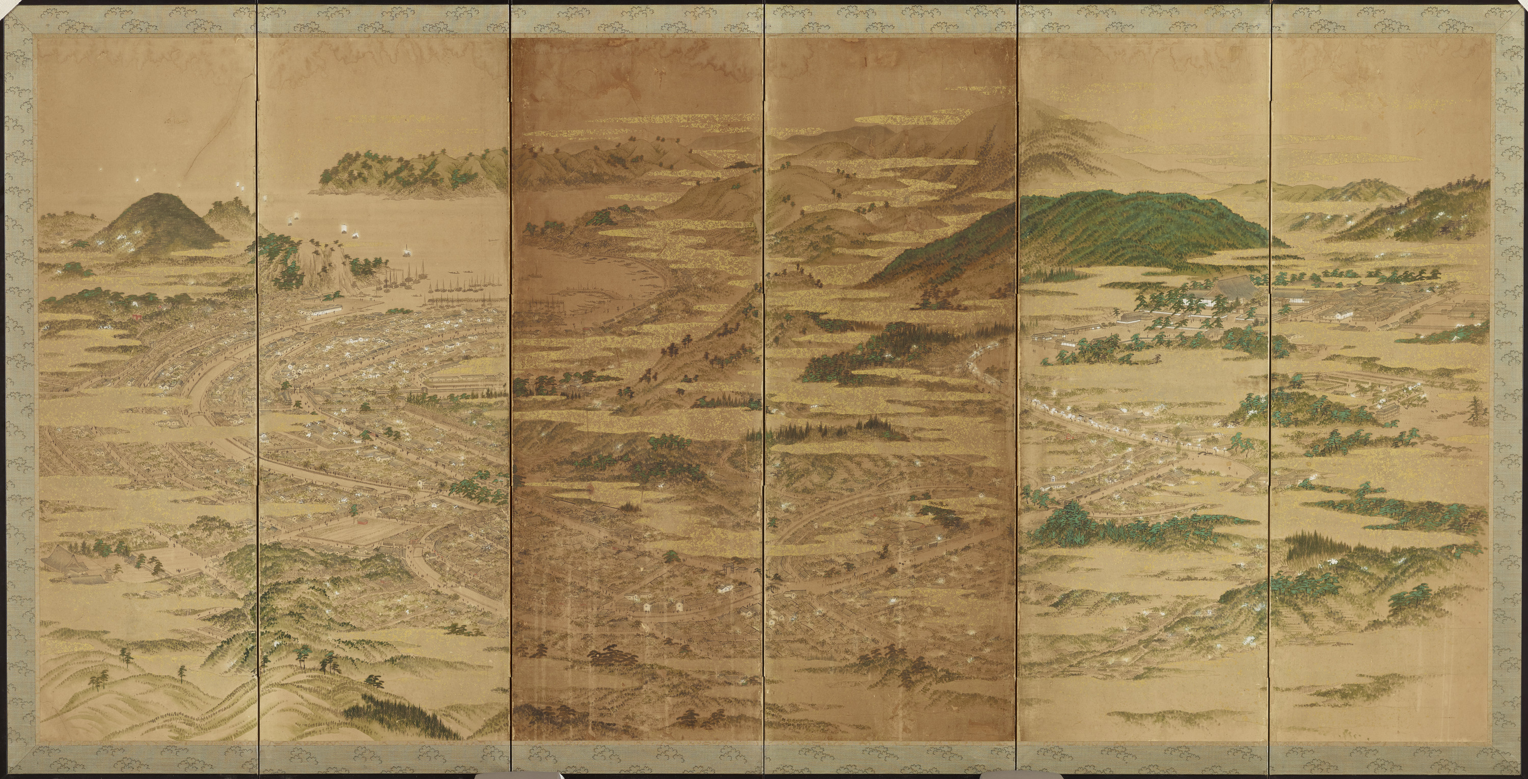 重要文化財　対馬府中図屏風（対馬宗家文書）　1隻