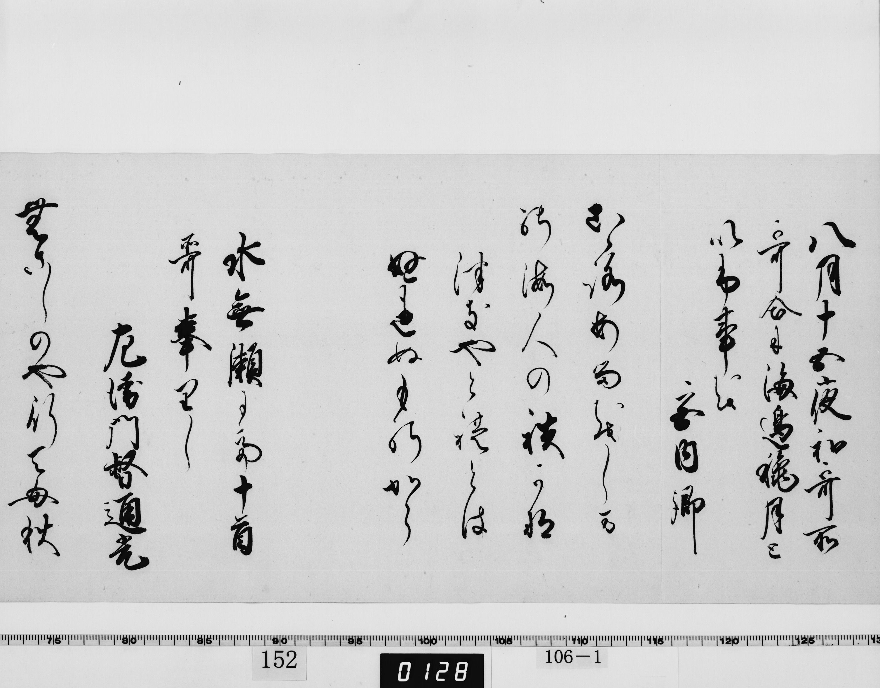 重要文化財　寛寿院筆和歌（対馬宗家文書）　1巻