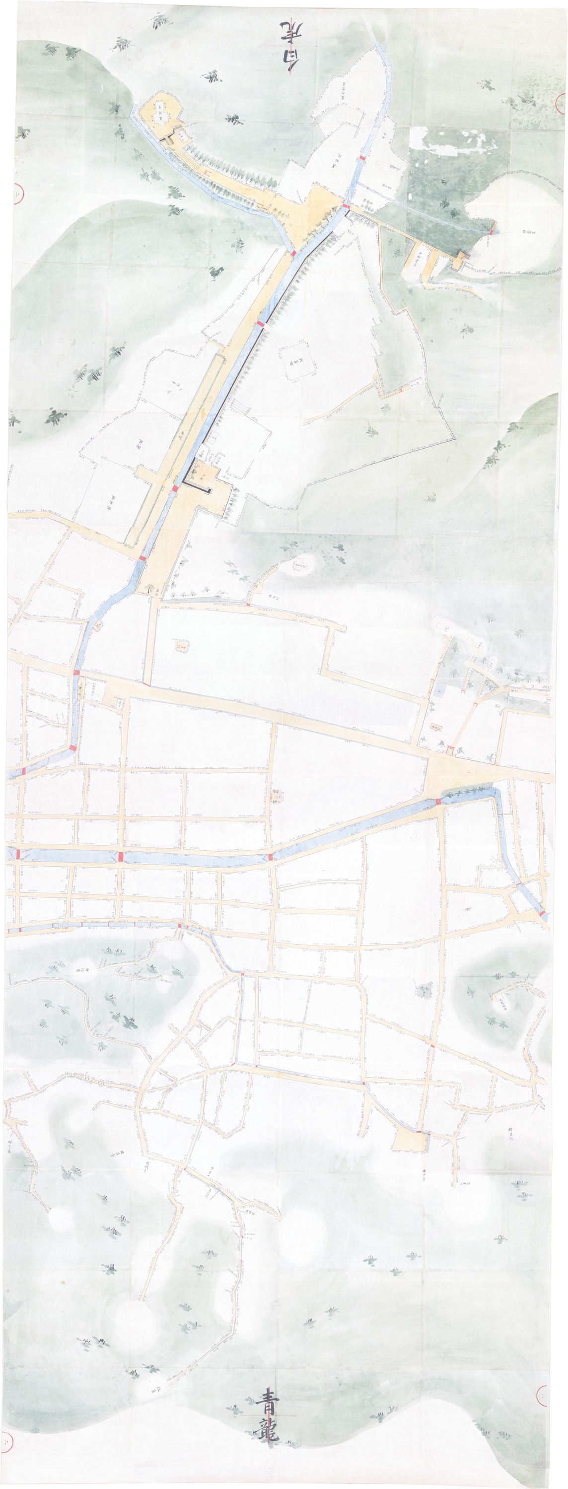 重要文化財　万松院・金石城・国分寺周辺図（対馬宗家文書）　1鋪