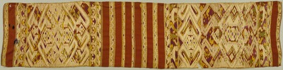 赤地幾何学文様縫取織装飾用掛布